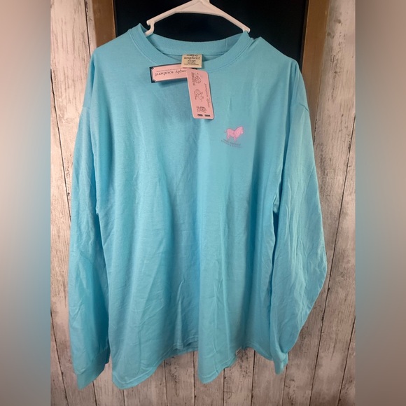 Womens L, Blue, Lion Design, "Conserve And Protect" Long Sleeve Simply Southern - Picture 1 of 5